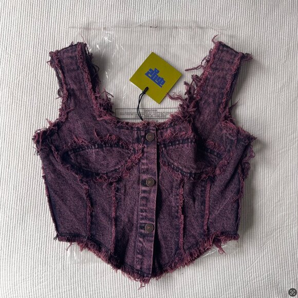 NWT Dhruv Kapoor Destroyed Denim Corset - Picture 5 of 5